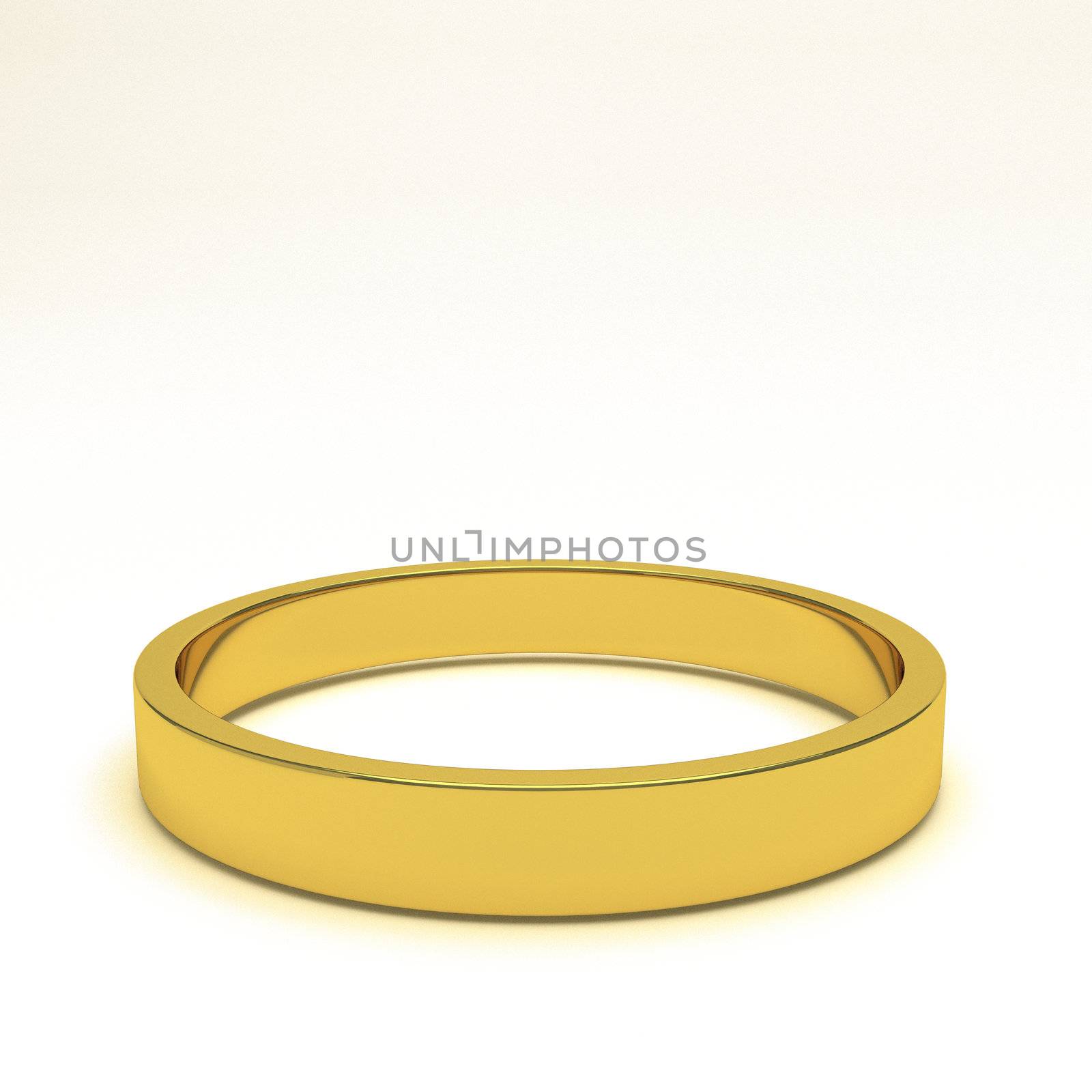 isolated gold ring, for conceptual usage, 3d rendering.