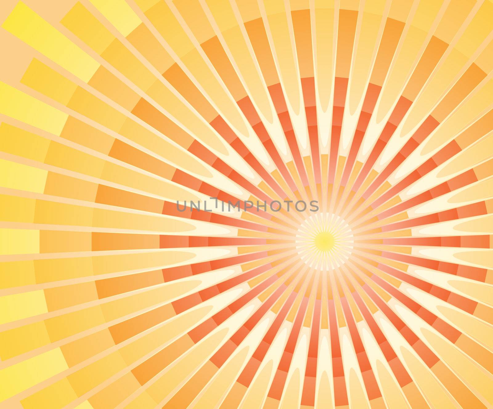 background of yellow and red combined solar rays dartboard