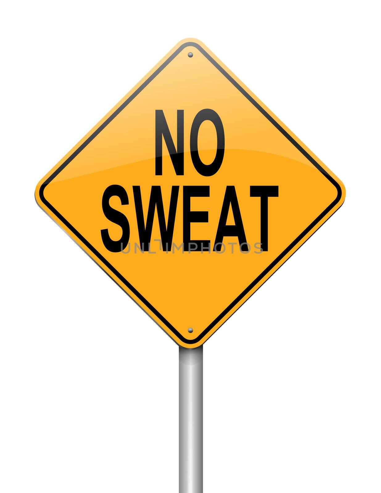 Illustration depicting a sign with a no sweat concept.