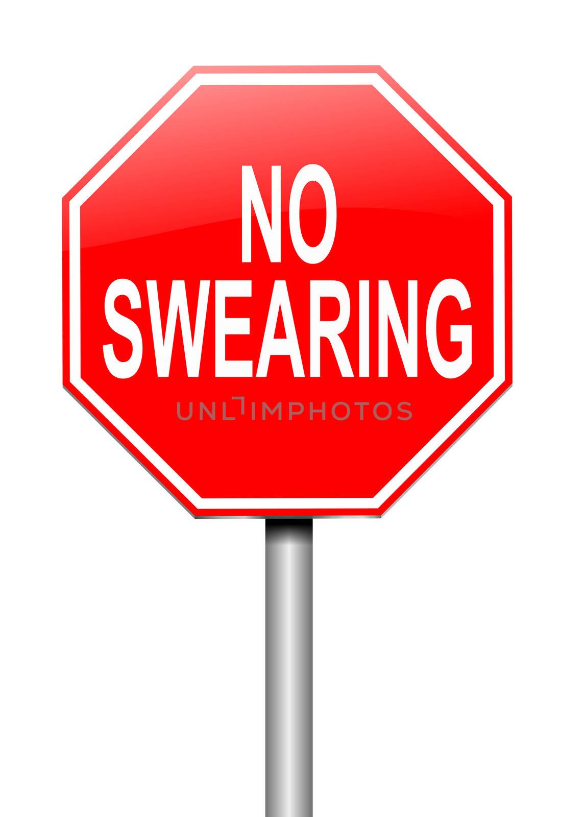 Illustration depicting a sign with a no swearing concept.