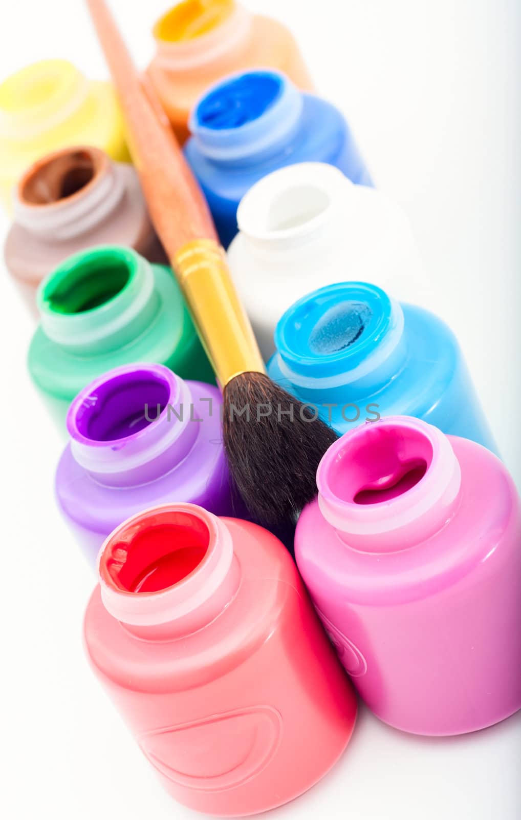 Mini paint cans and brush by aleksan