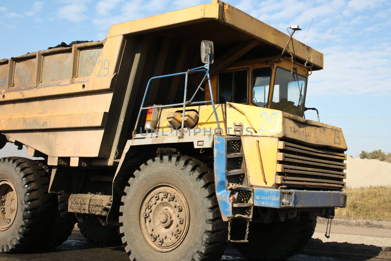 Powerful lorry on road