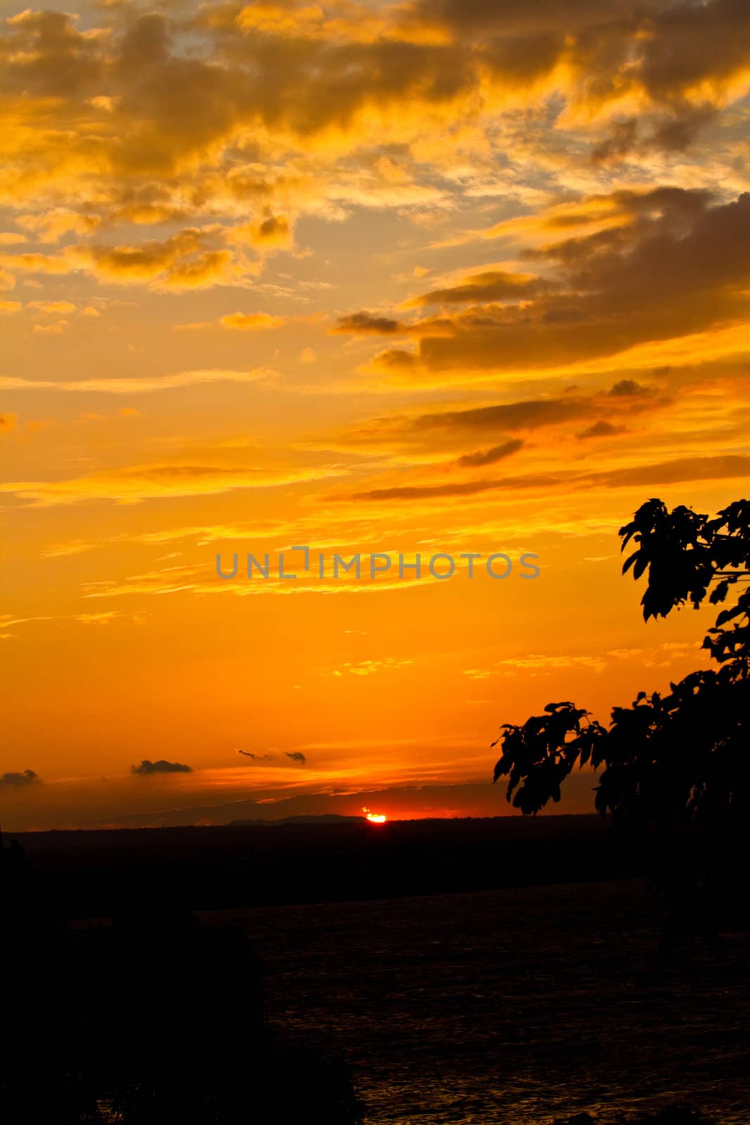 A stunning sunset over the lake in Granada Nicaragua