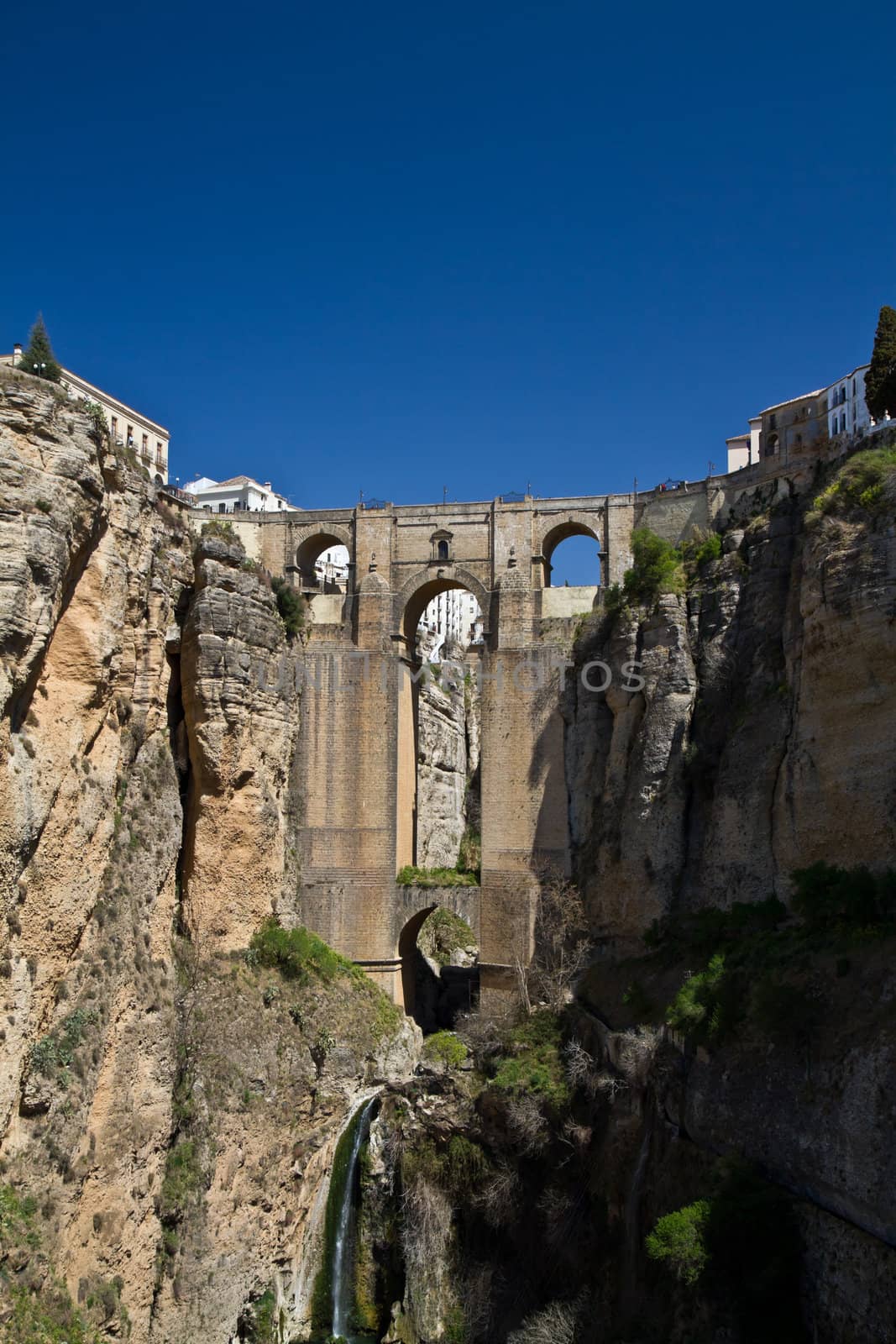 Ronda's new bridge in spring. South Spain.