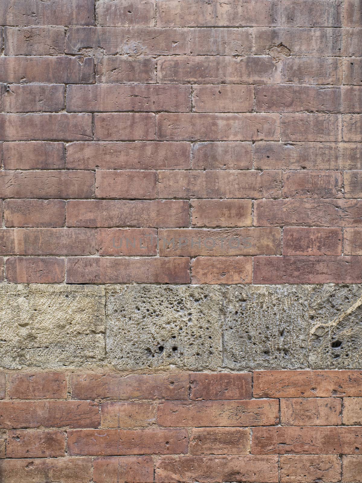 Detailed shot of a brick wall in a vertical image.