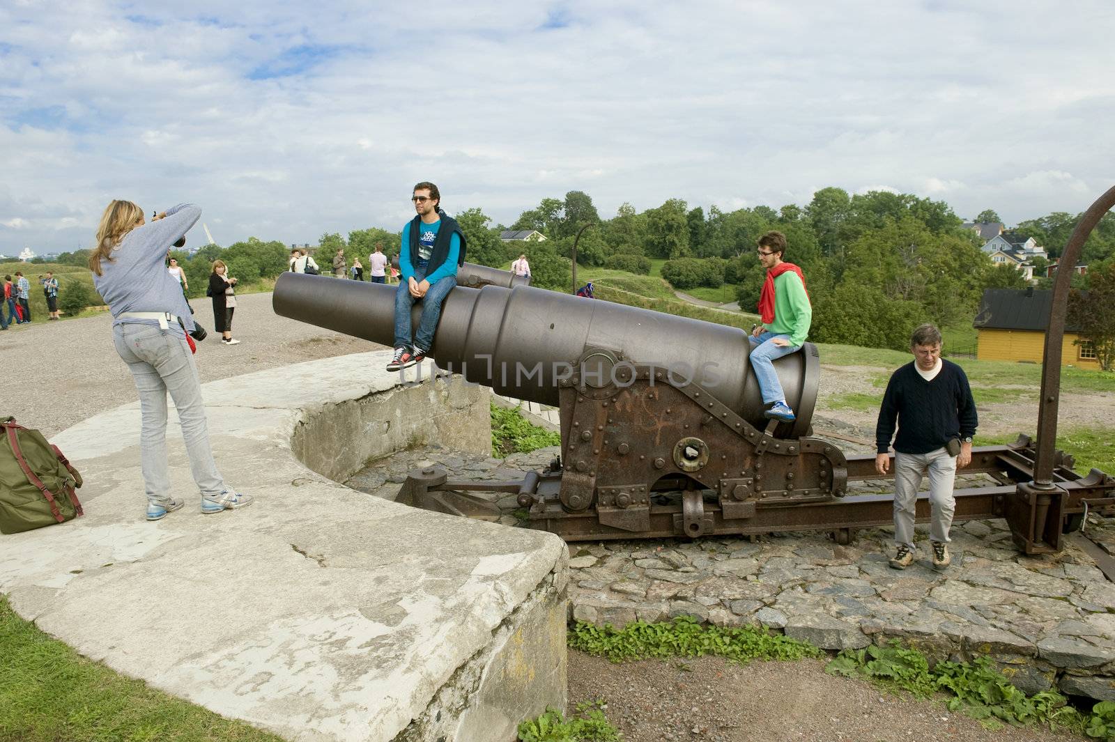 Tourists in a fortress of Sveaborg, Finland. Taken on July 2011.