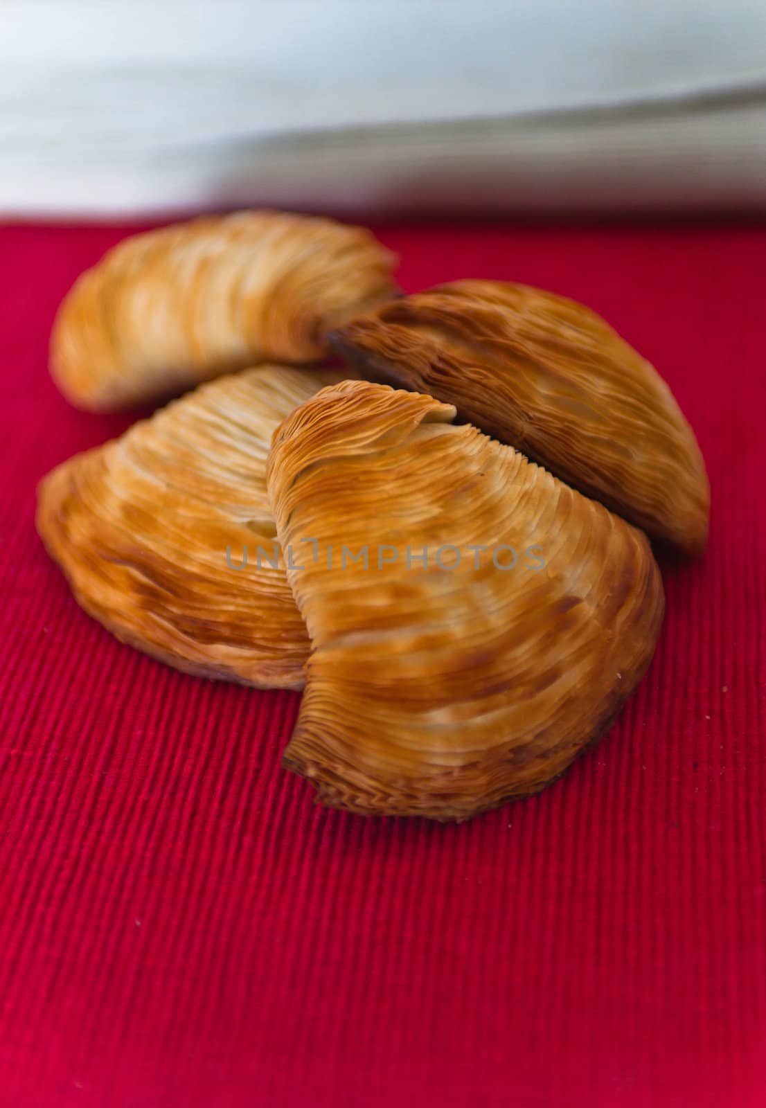 croissant and coffee cup at breakfast