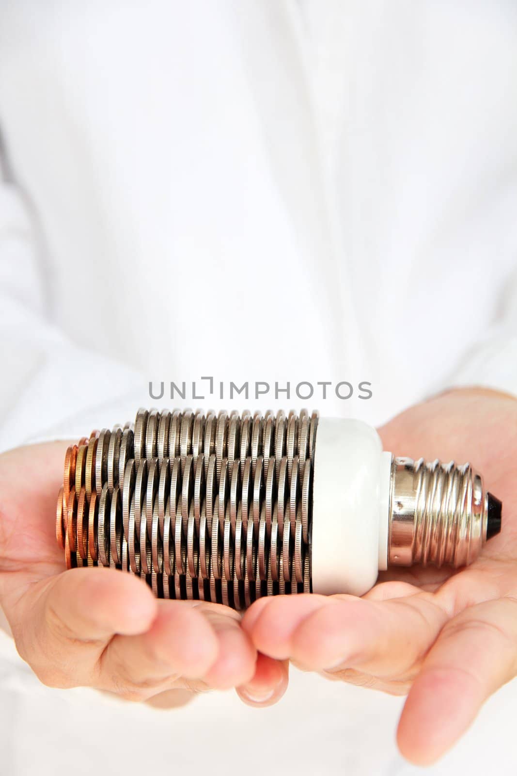 abstract image of coin light bulb