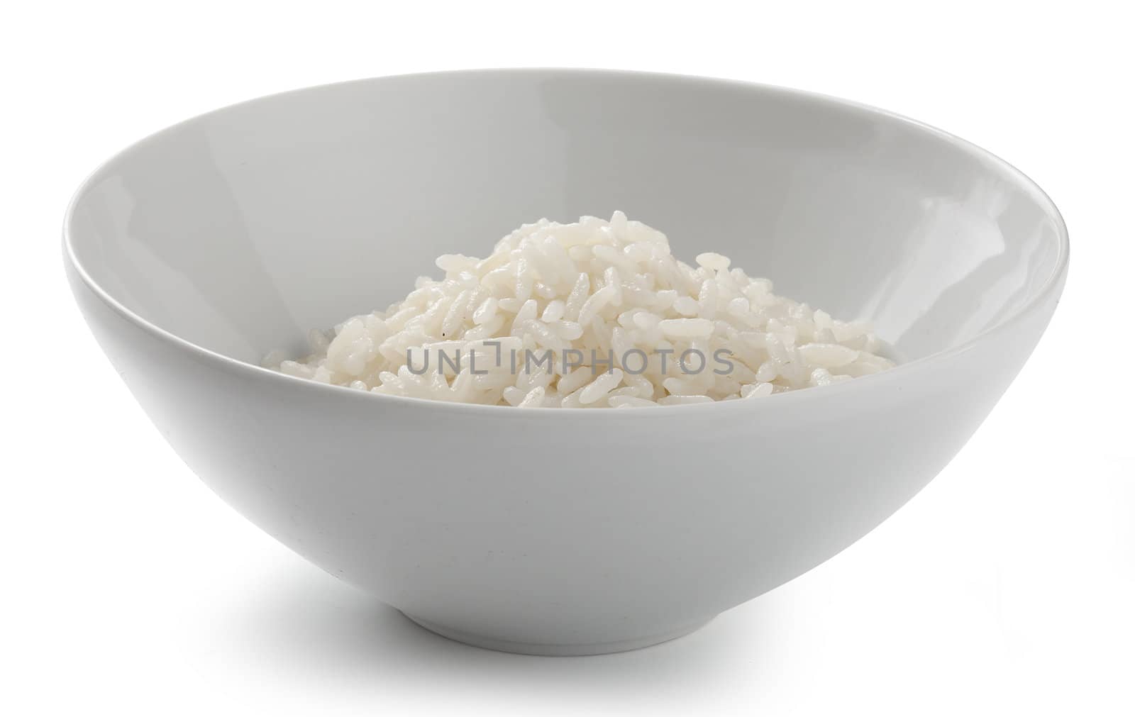 Cream of rise in the white ceramic bowl