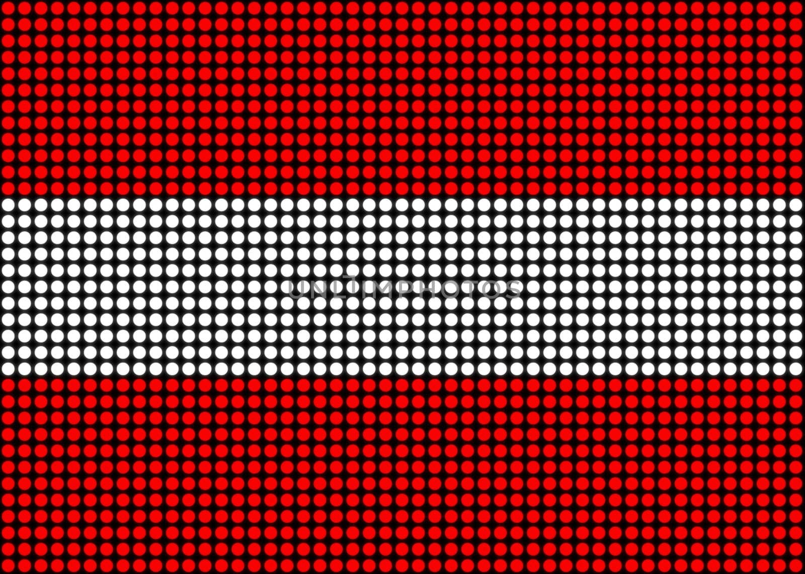 Illustration of a Austria flag made of dots