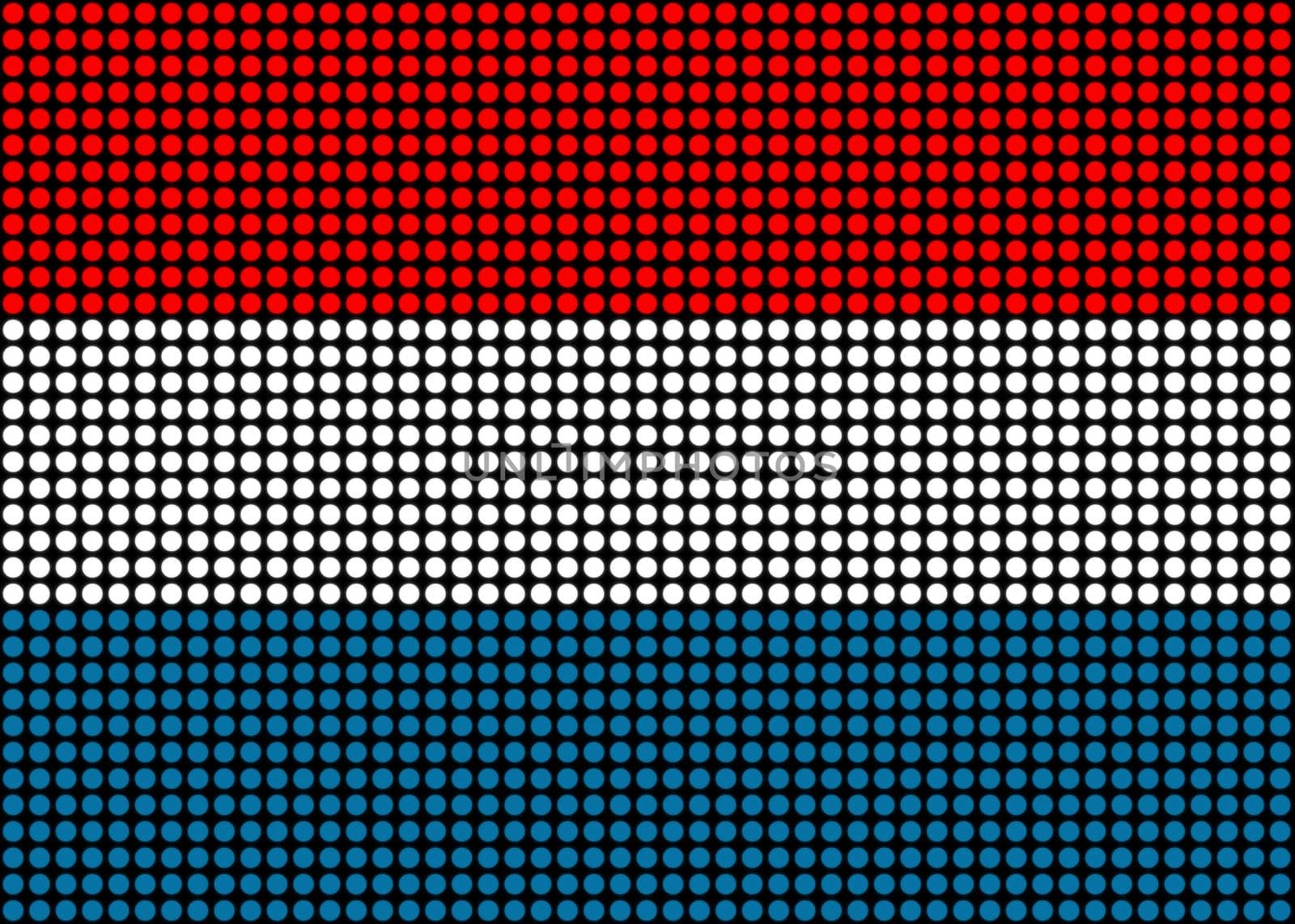 Abstract flag of Luxembourg made of dots