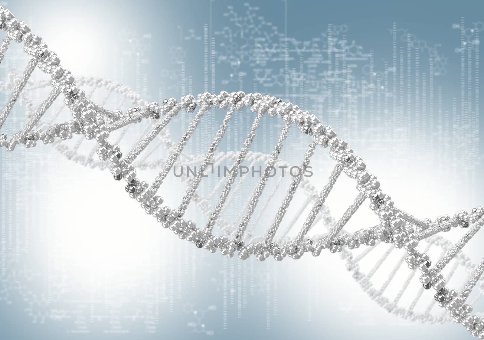 DNA helix against the colored background, scientific conceptual background