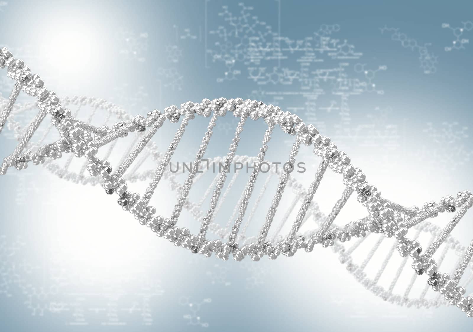 DNA helix against the colored background, scientific conceptual background