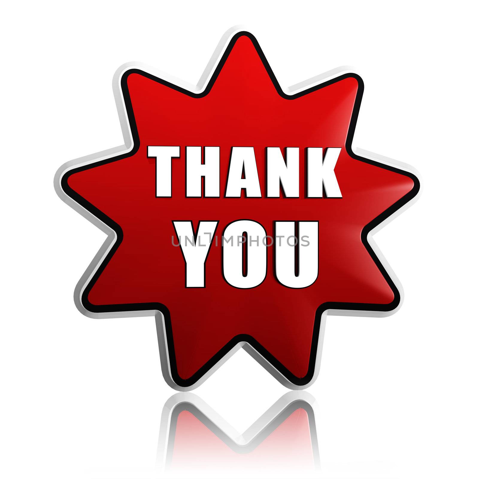 thank you in red star banner by marinini