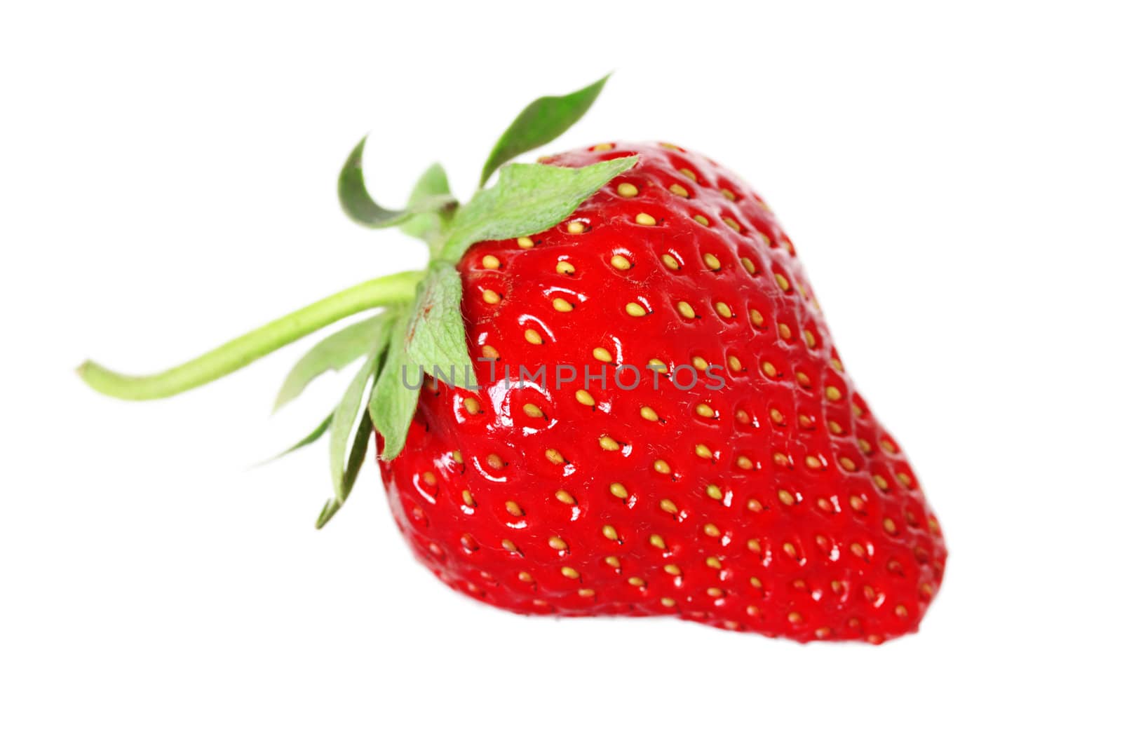 fresh, juicy and healthy strawberry, red on white 