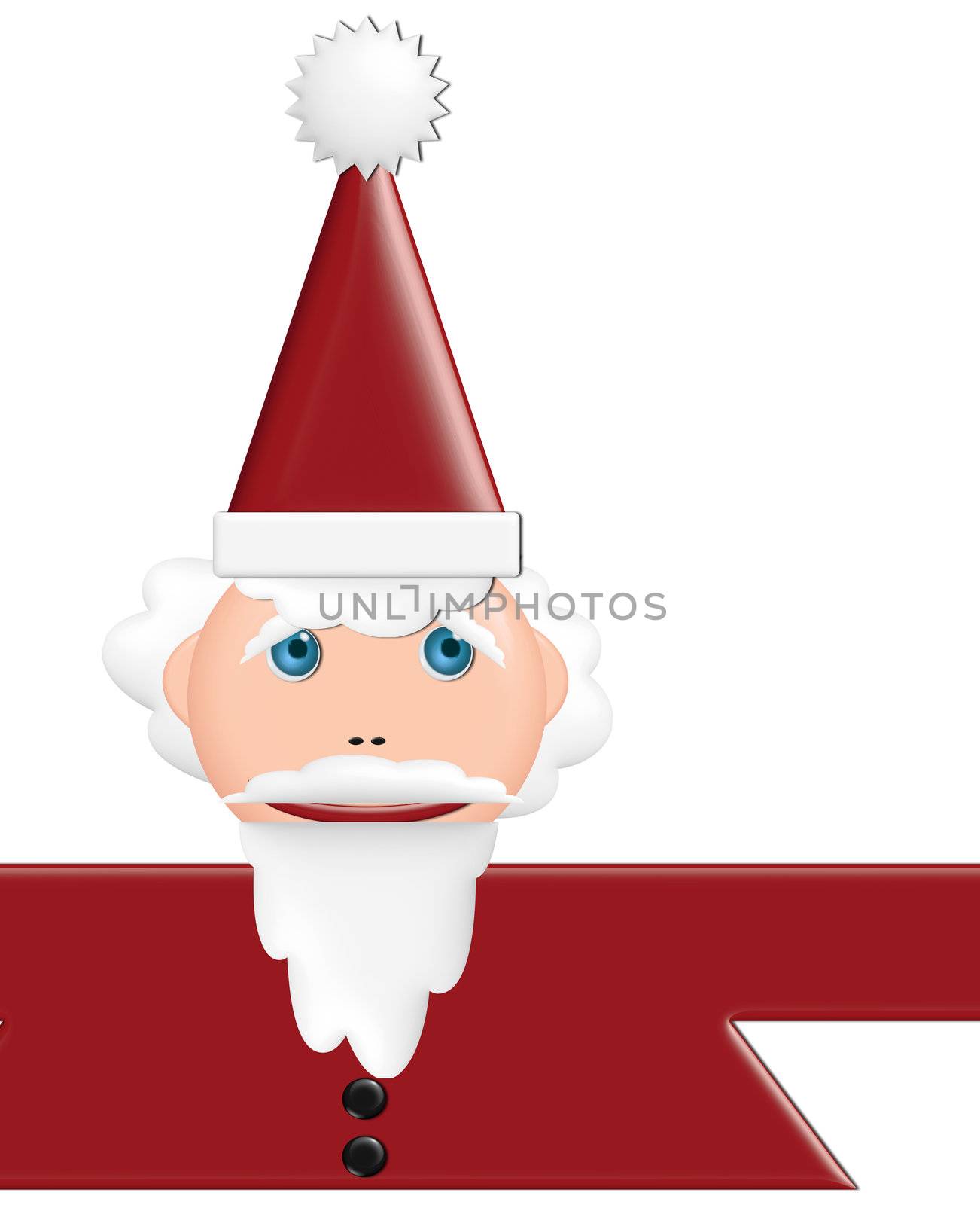 Merry Christmas illustration with Santa Claus on a snowy  background