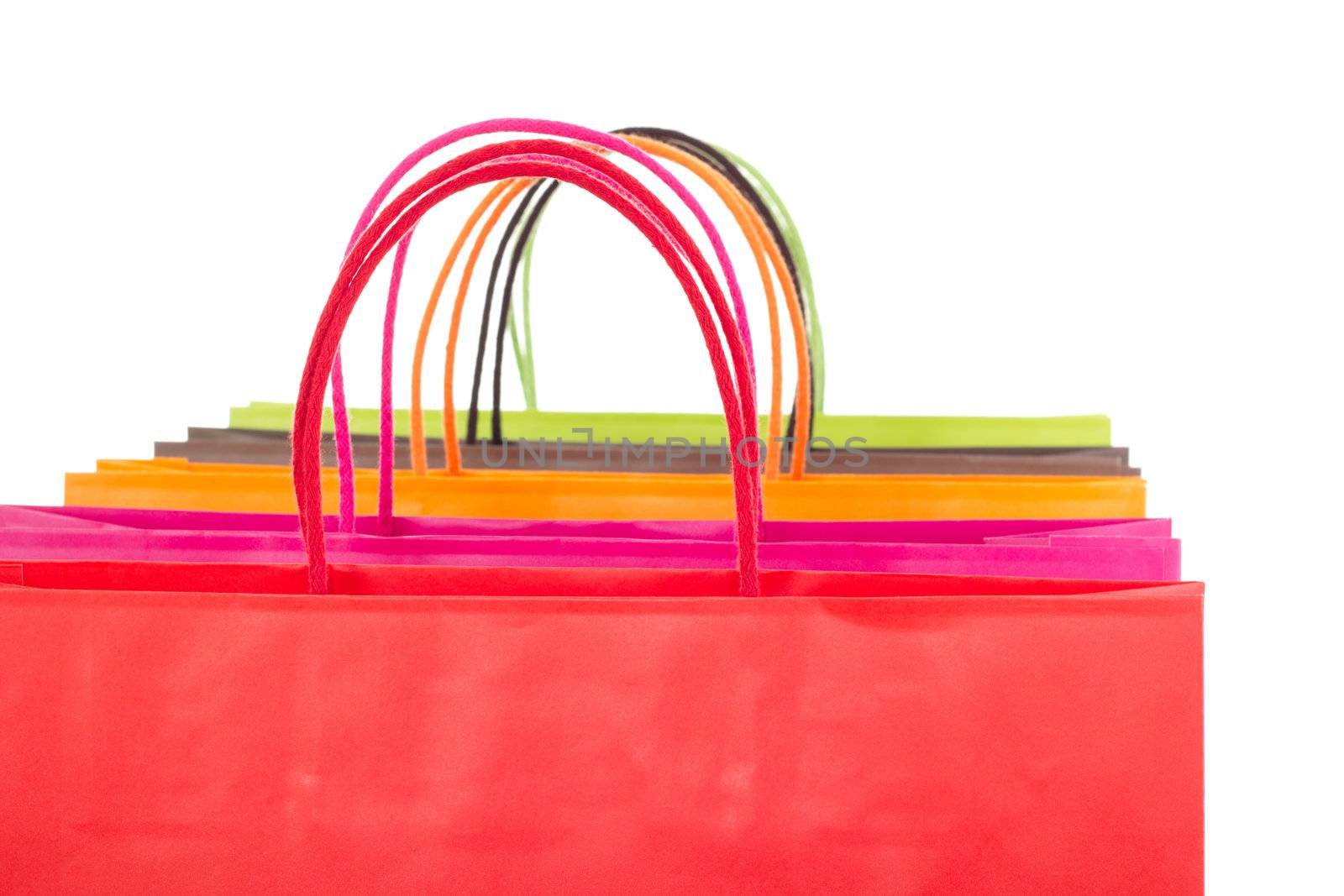 Closeup of shopping bags by gwolters