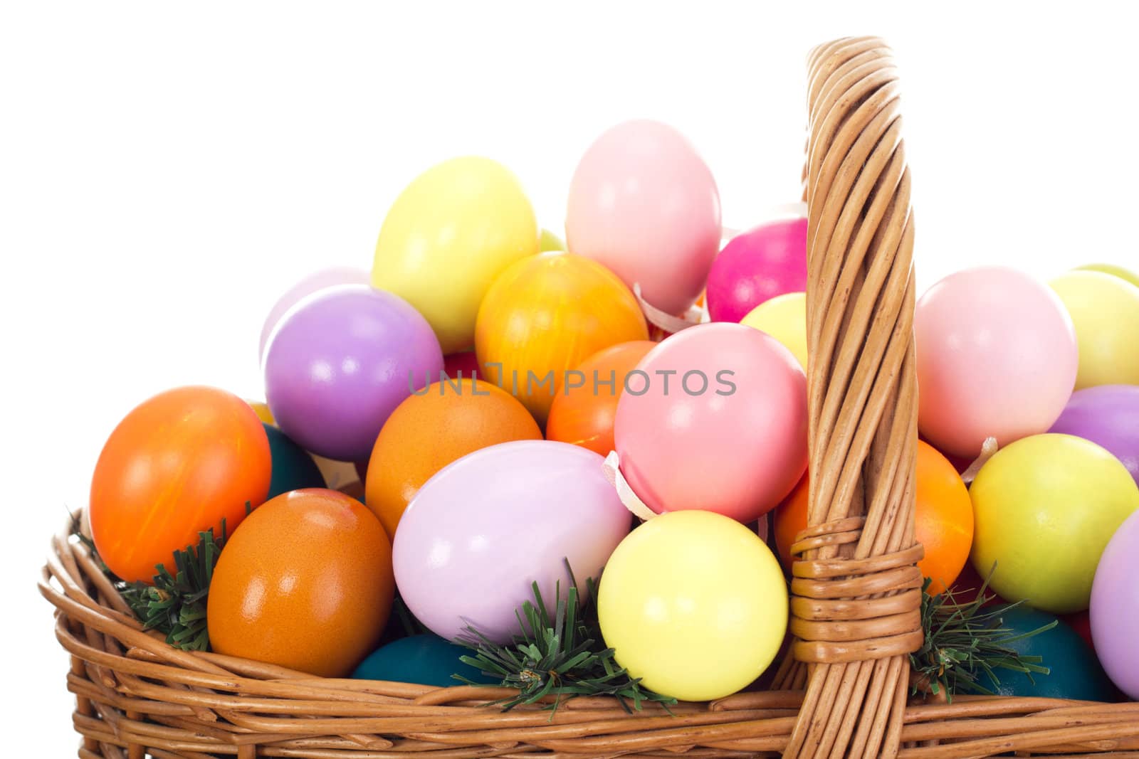 Easter eggs in a basket