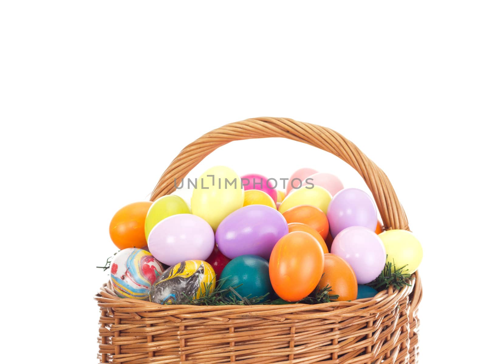 Easter eggs in a basket