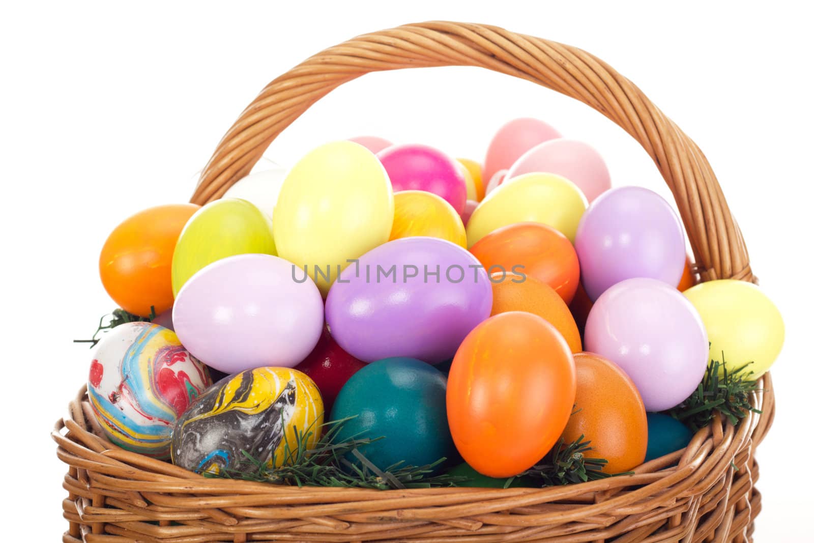 Easter eggs in a basket