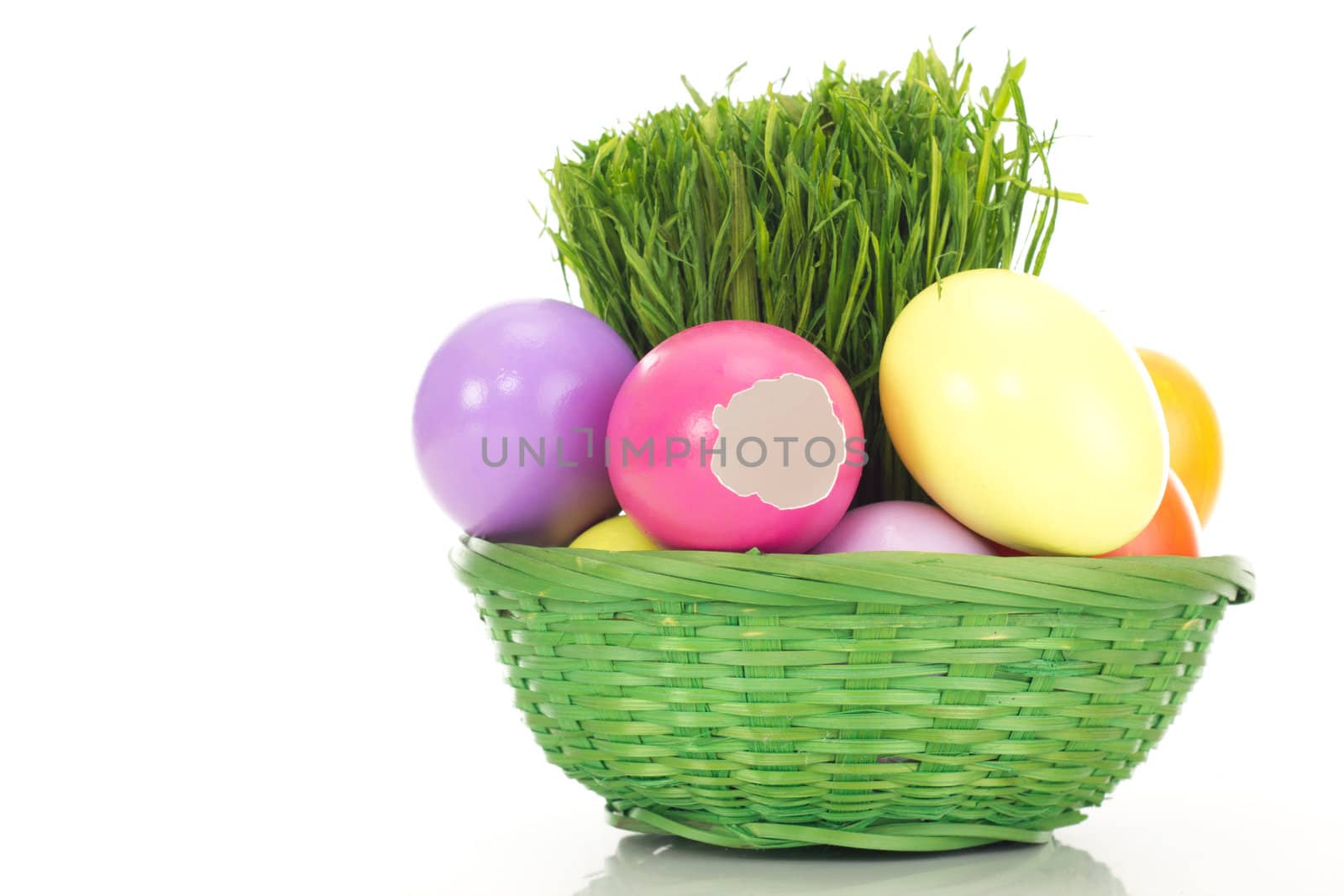 Easter eggs in a basket