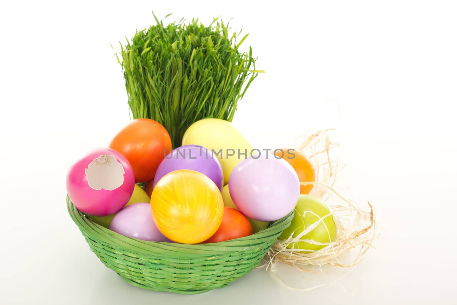Easter eggs in a basket