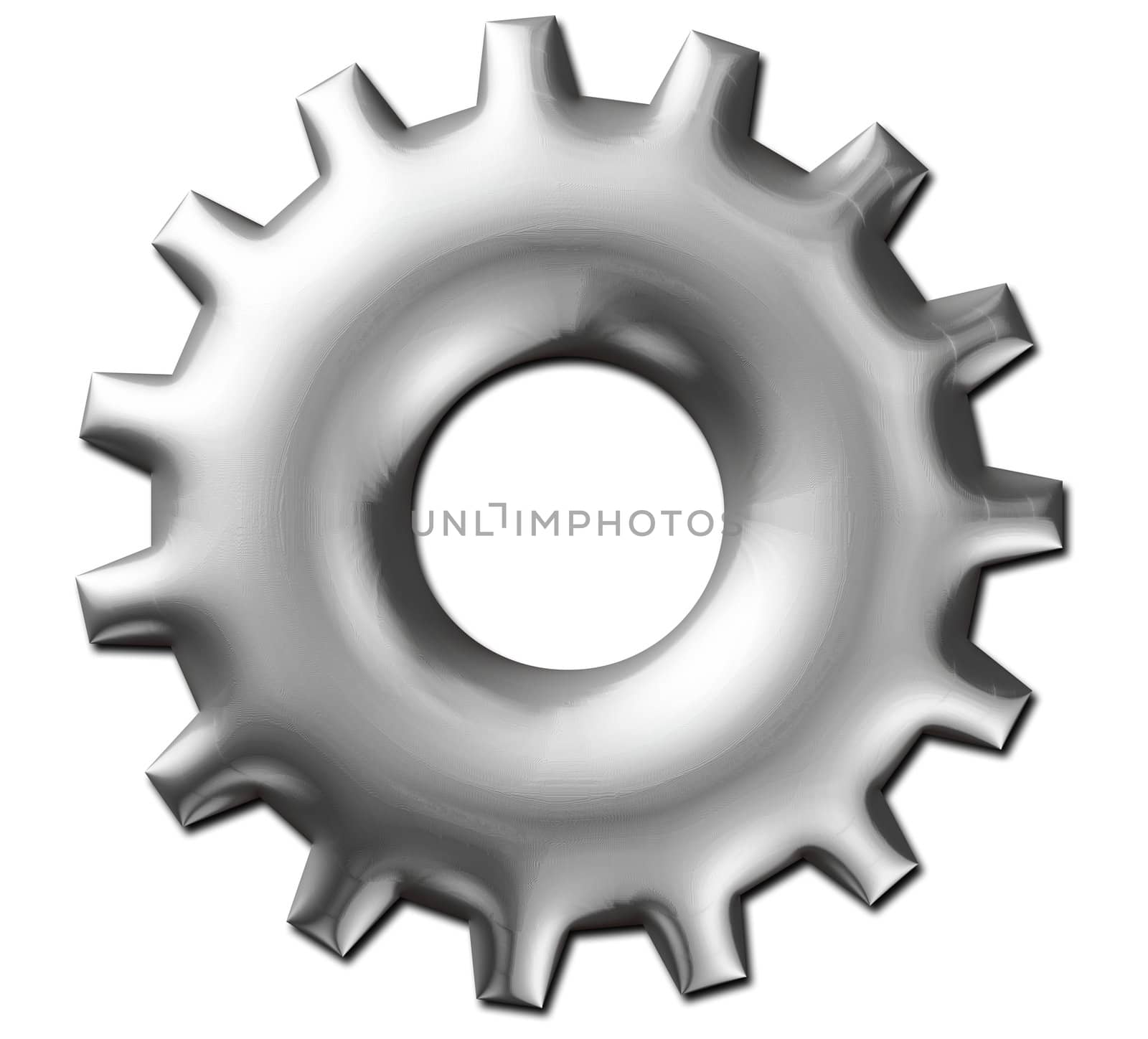 3d rendered illustration. Abstract mechanism. 3d gear wheel isolated on white background.