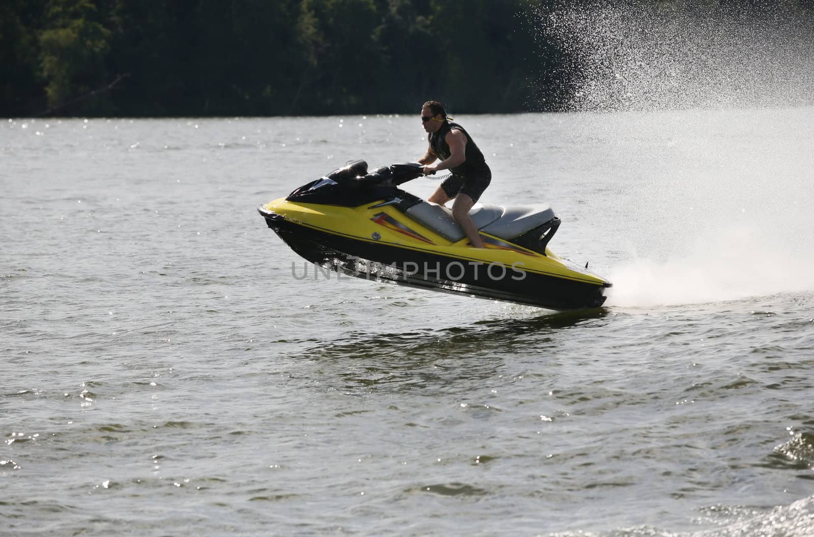 Active leisure on the river water at the aquabike competition