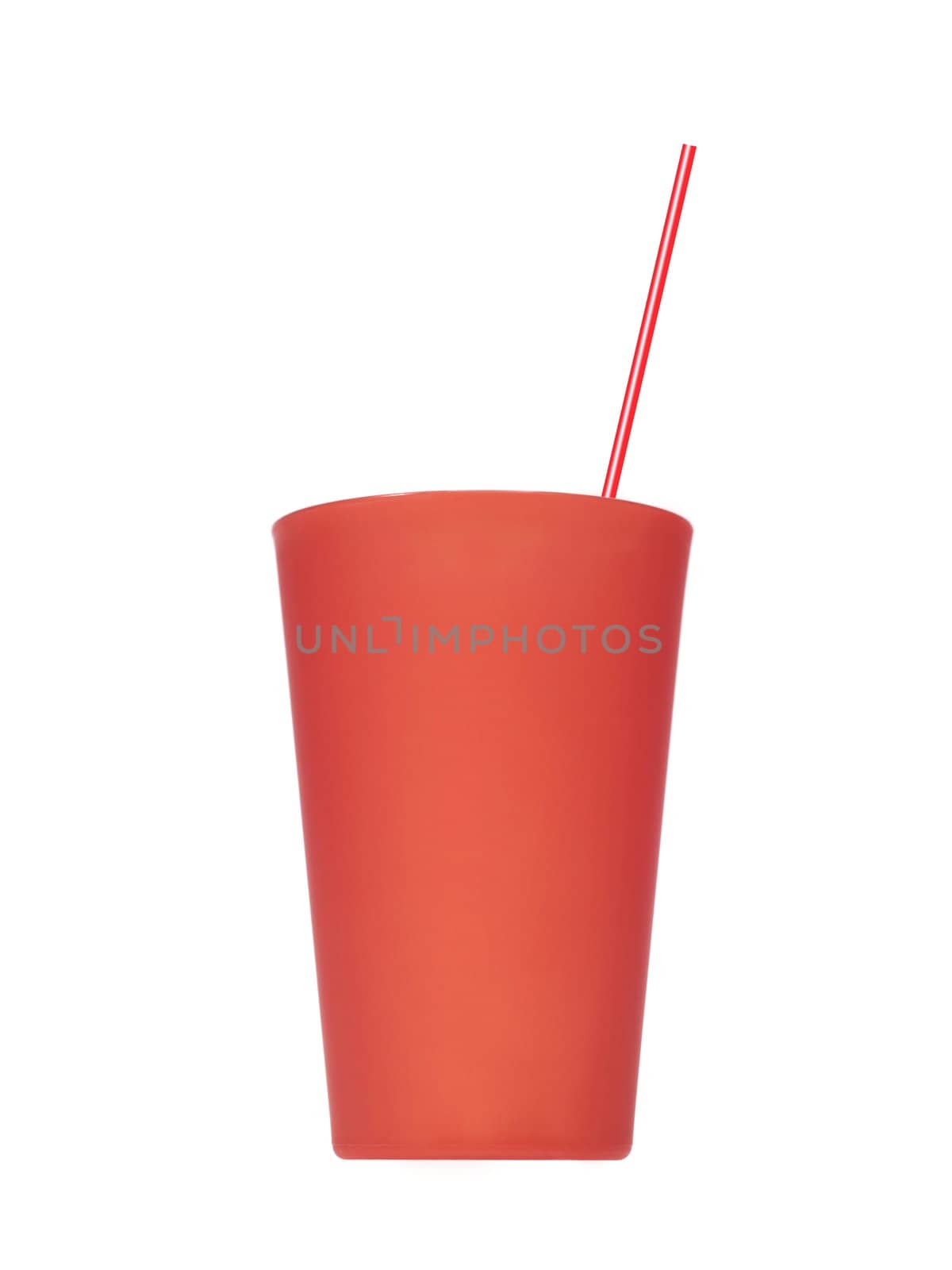 Plastic drinking cups isolated against a white background