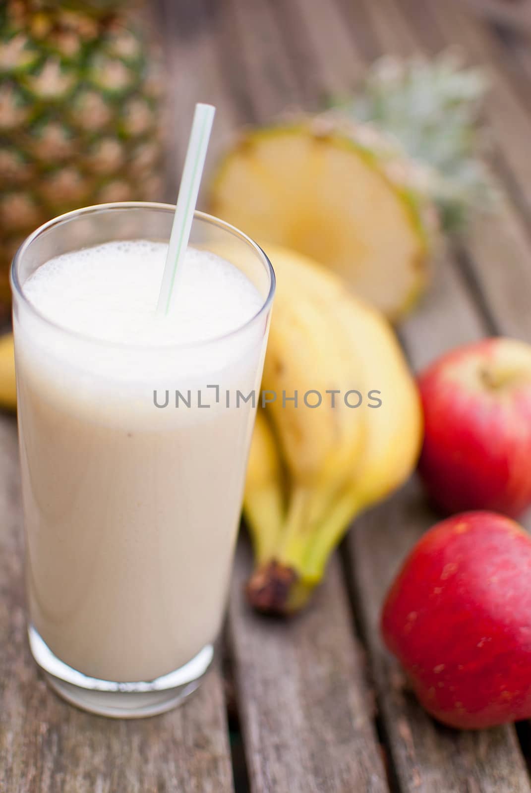 healthy juice made of freshly juiced fruits and vegetables