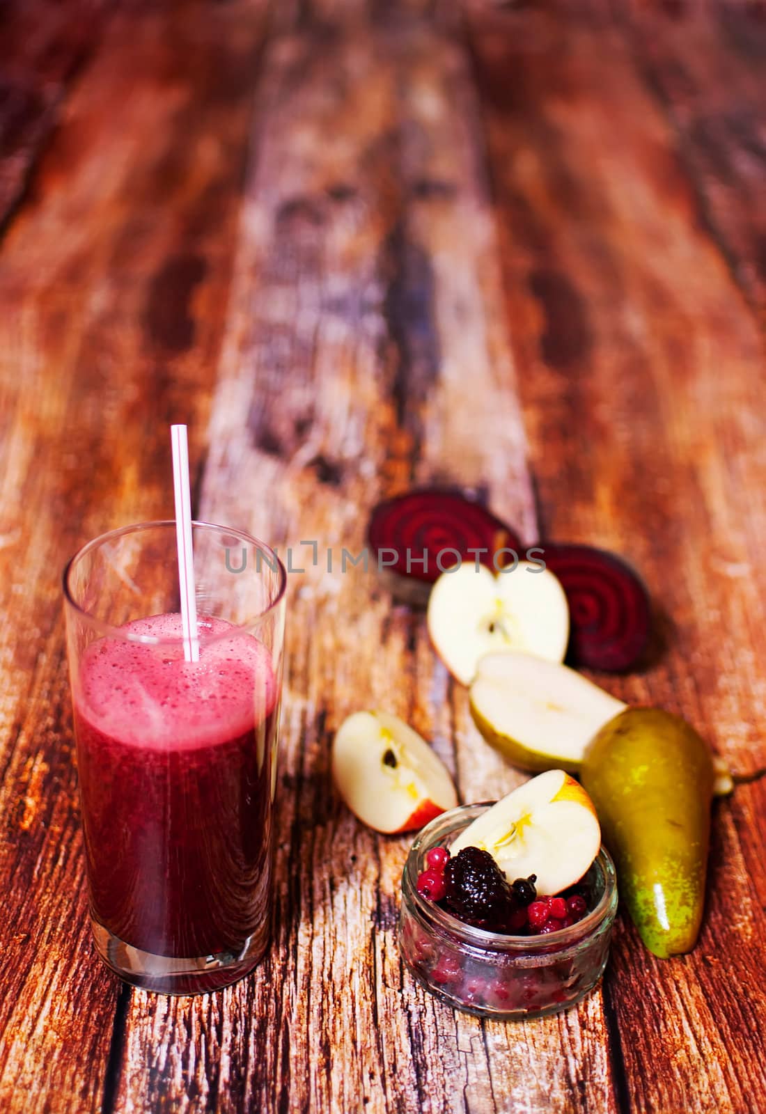 healthy juice made of freshly juiced fruits and vegetables