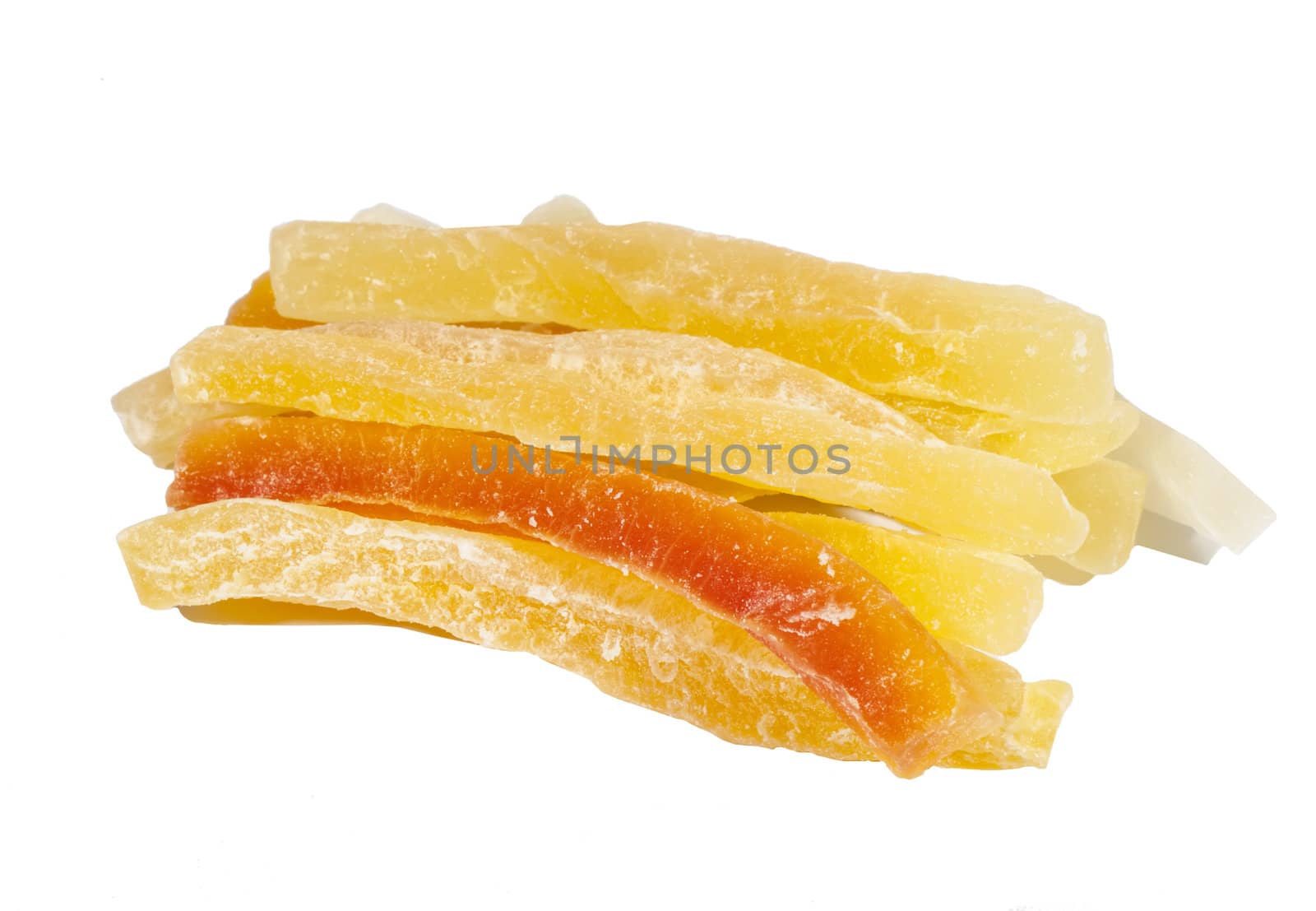 Dried sweet orange and yellow papaya bars