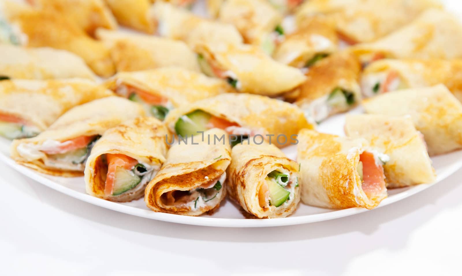 Pancakes with salmon and cheese by RawGroup