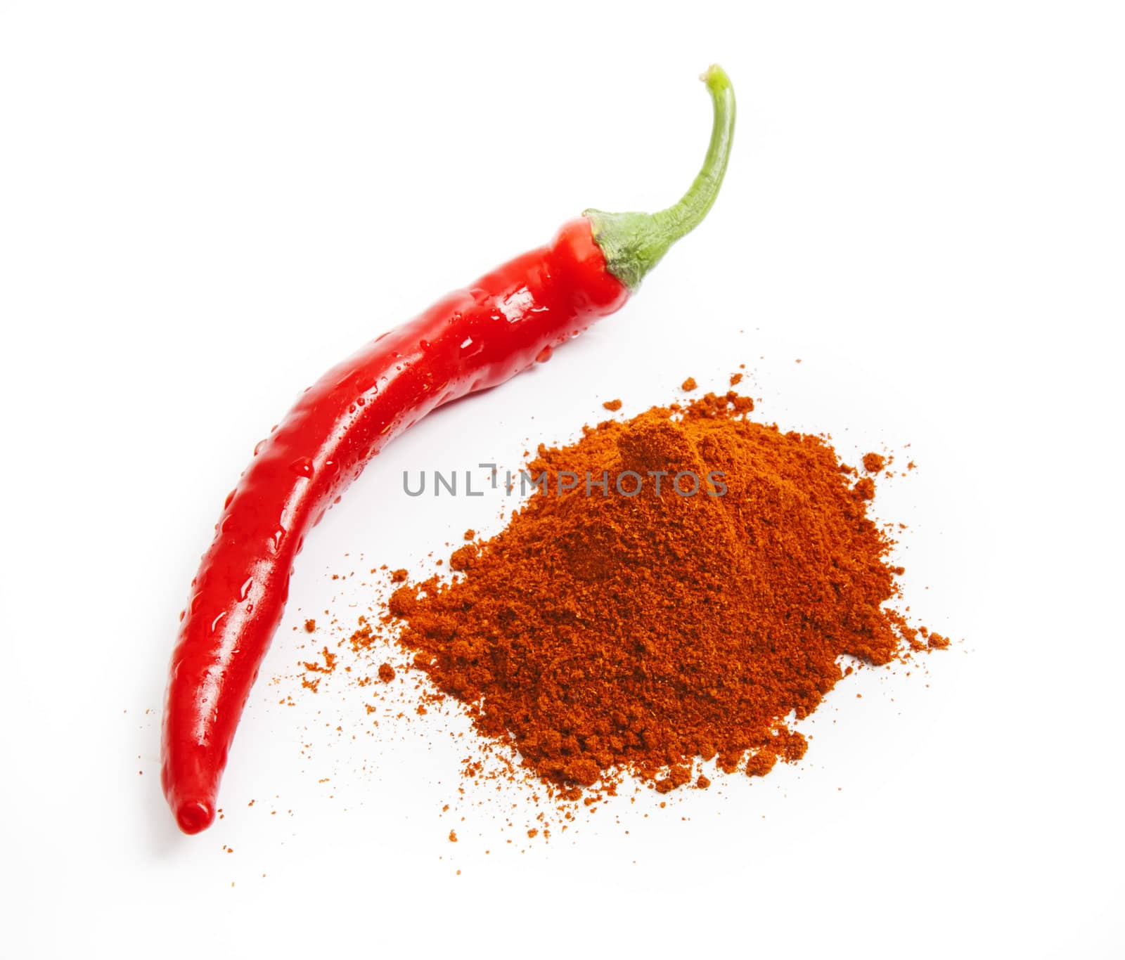 Paprika  with red chili peppers isolated on white by RawGroup