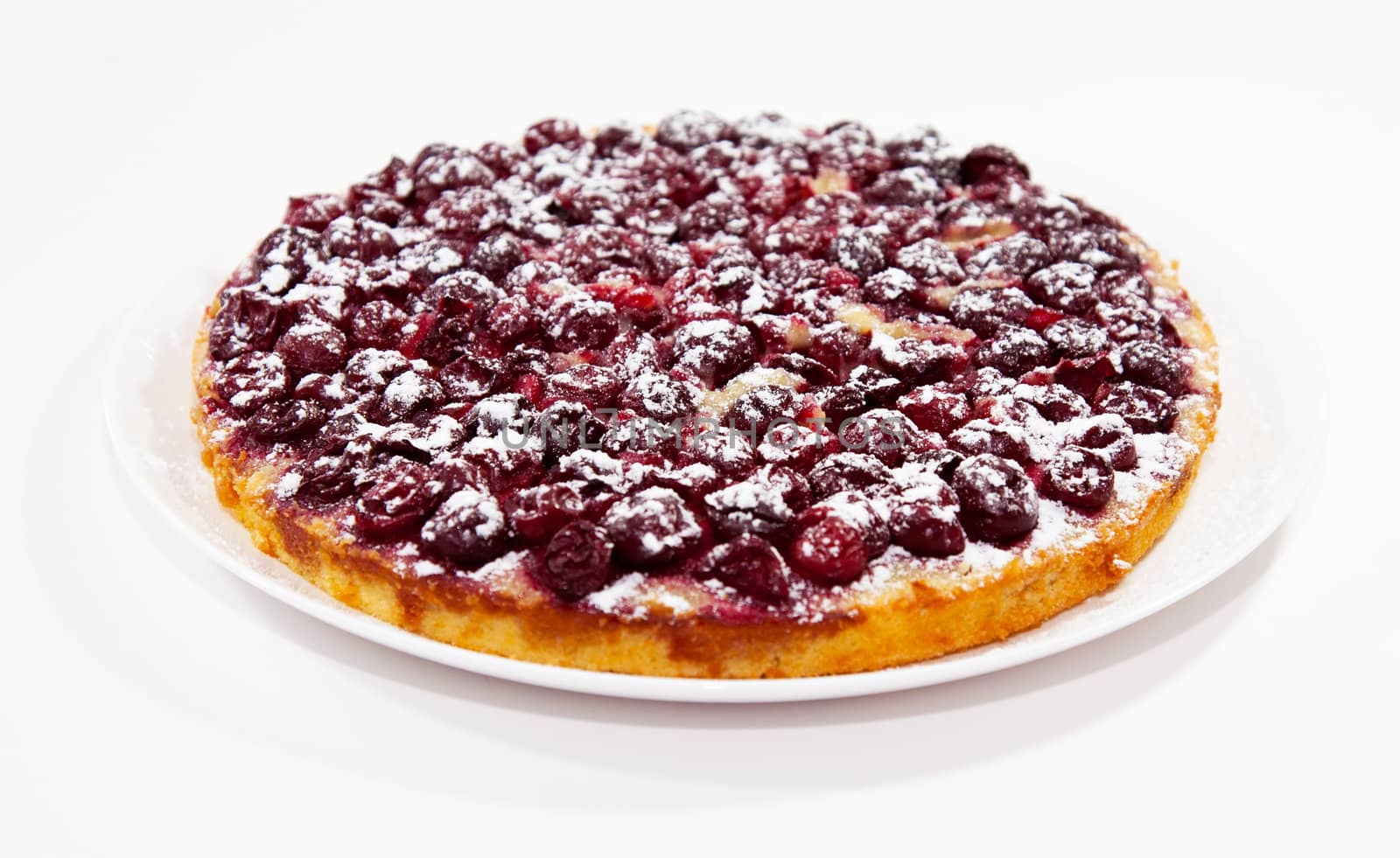 Tasty cherry pie with powdered sugar by RawGroup