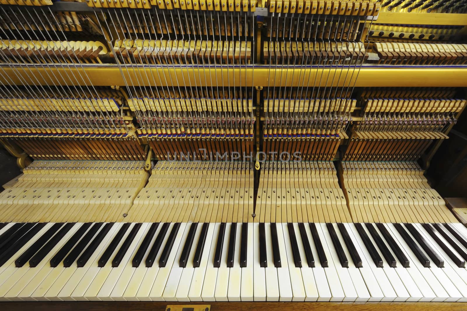 A view inside a piano