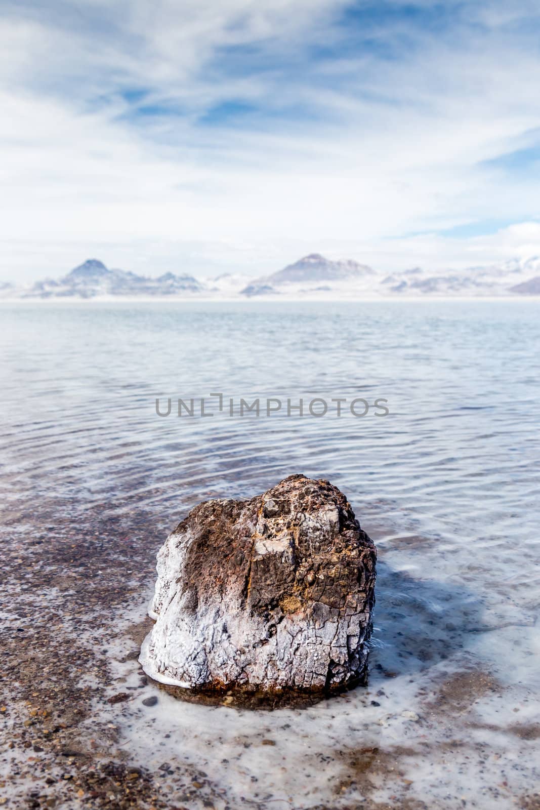 Flooded Bonneville Salt Flats in Utah, USA. by wolterk