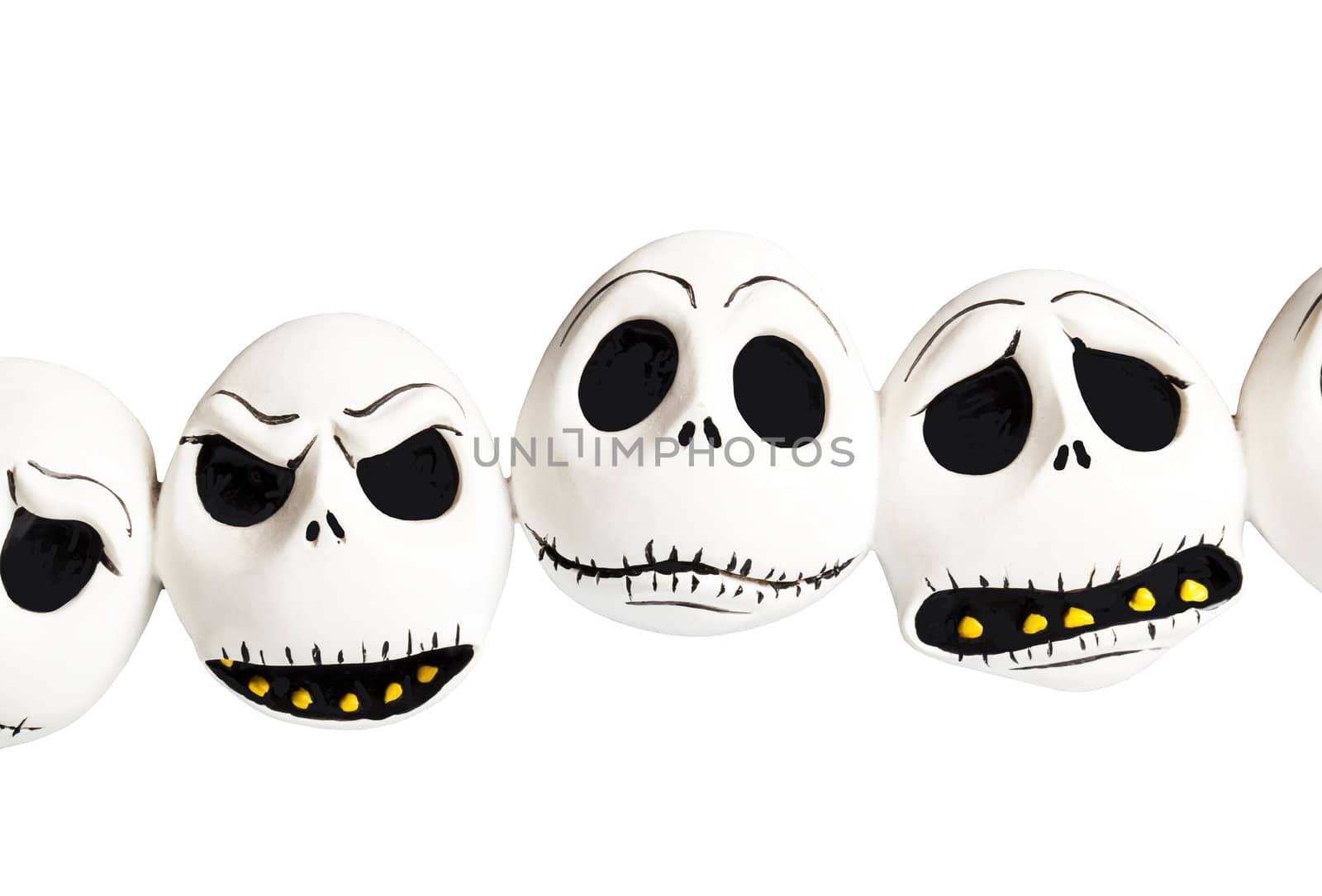 Scary emotional halloween masks isolated on white