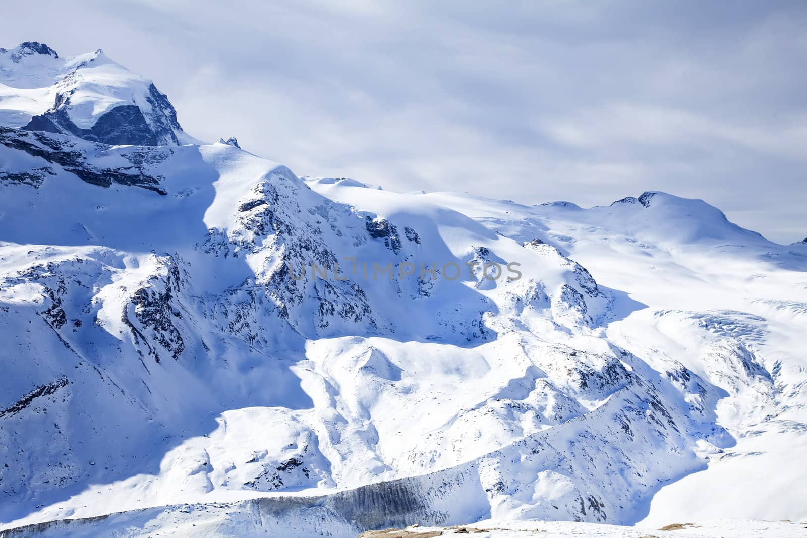 Beautiful winter snow landscape in Switzerland