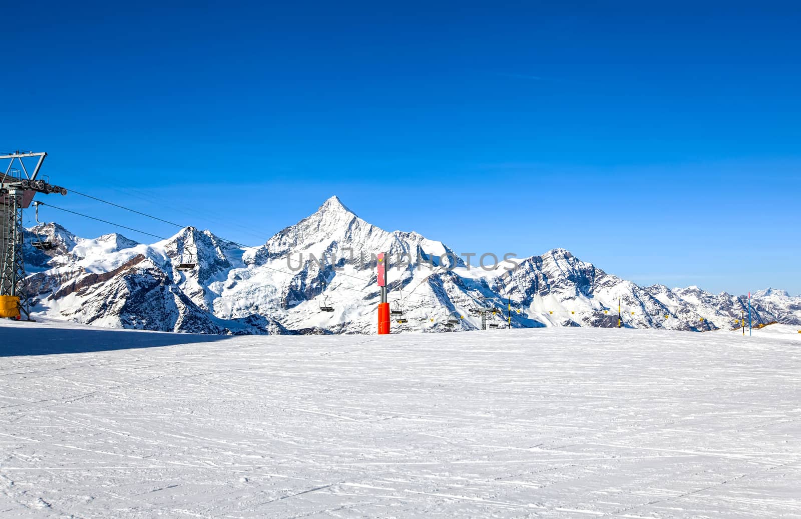 Ski lift in Zermatt in Switzerland