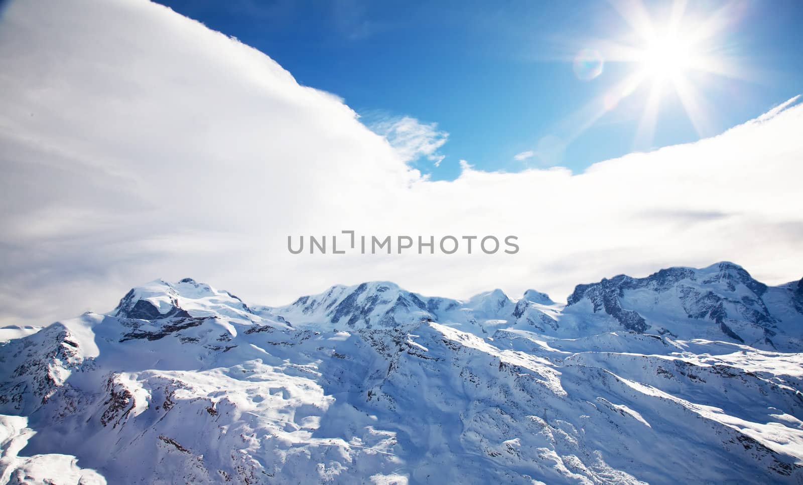 Beautiful Swiss winter landscape