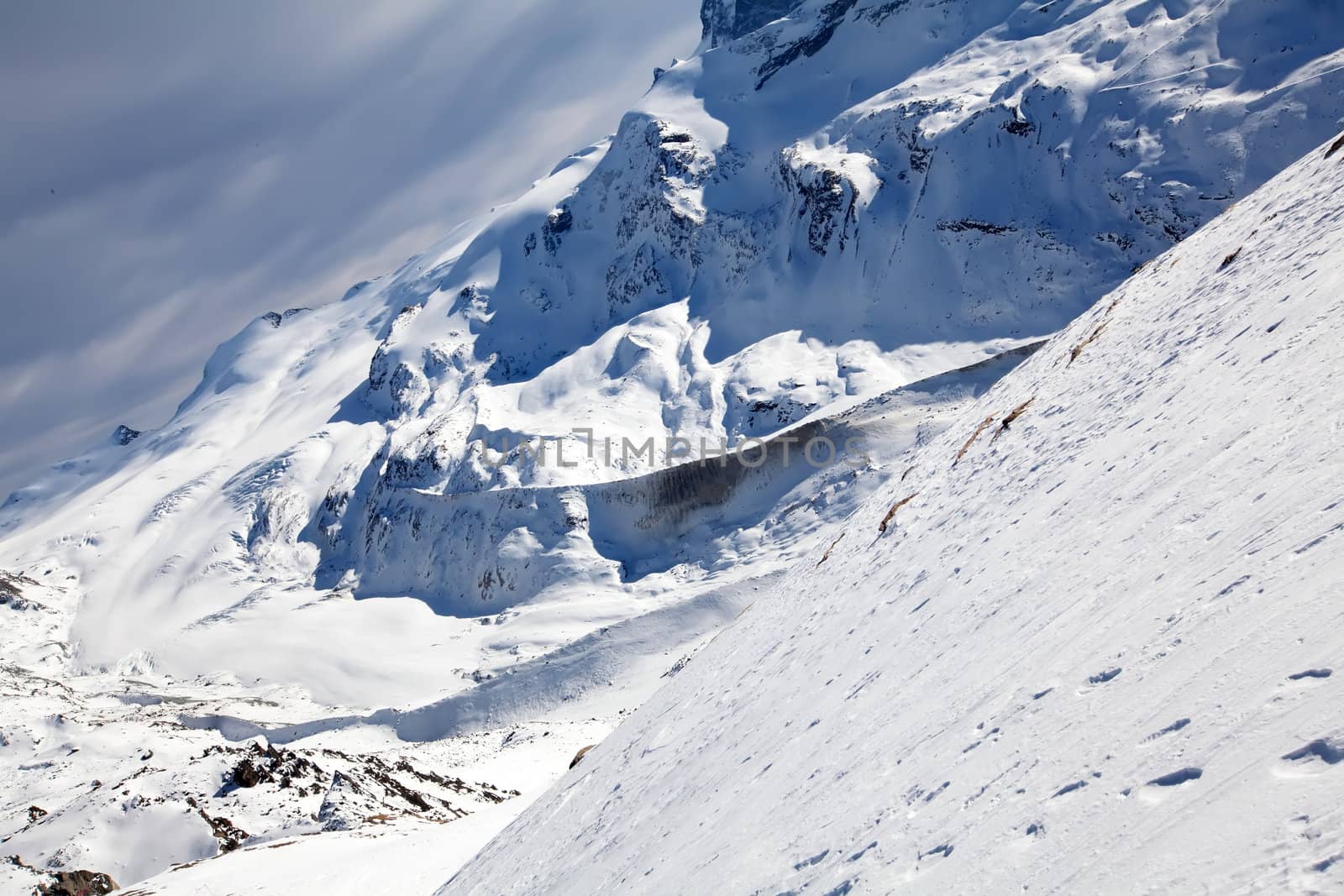 Beautiful winter landscape in Zermatt Switzerland