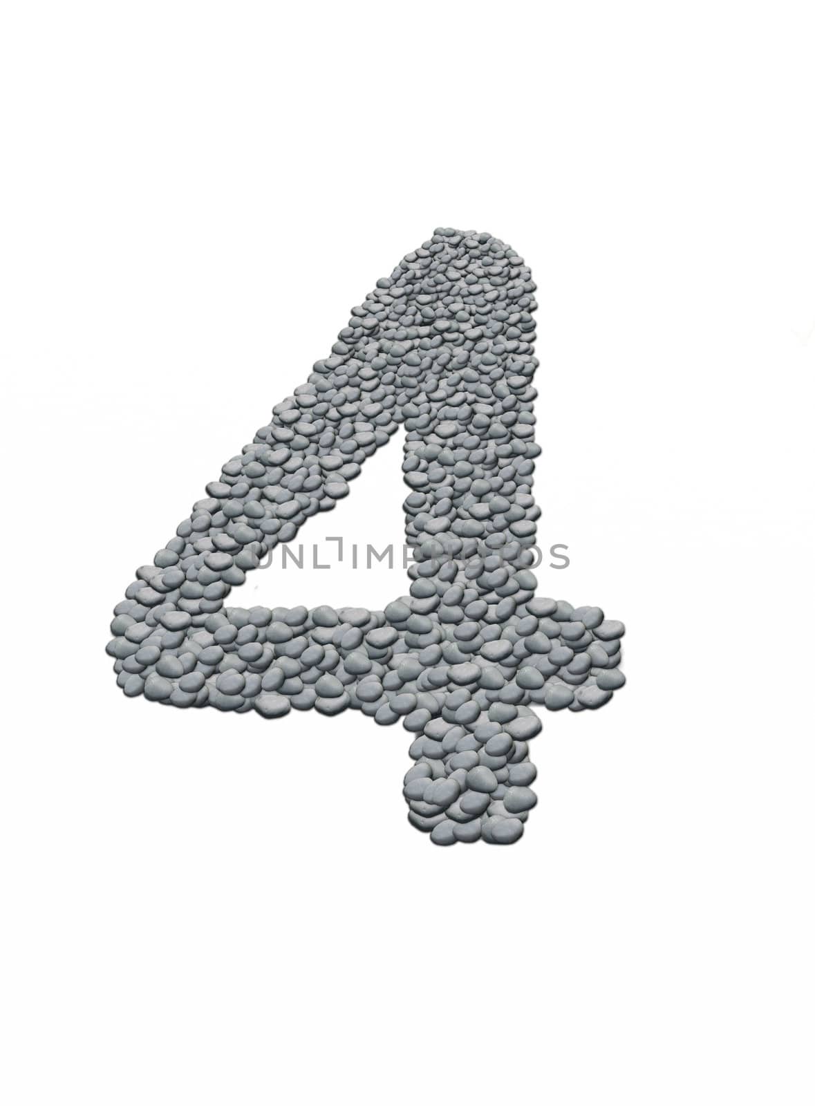 alphabet, number 4 with stone background
