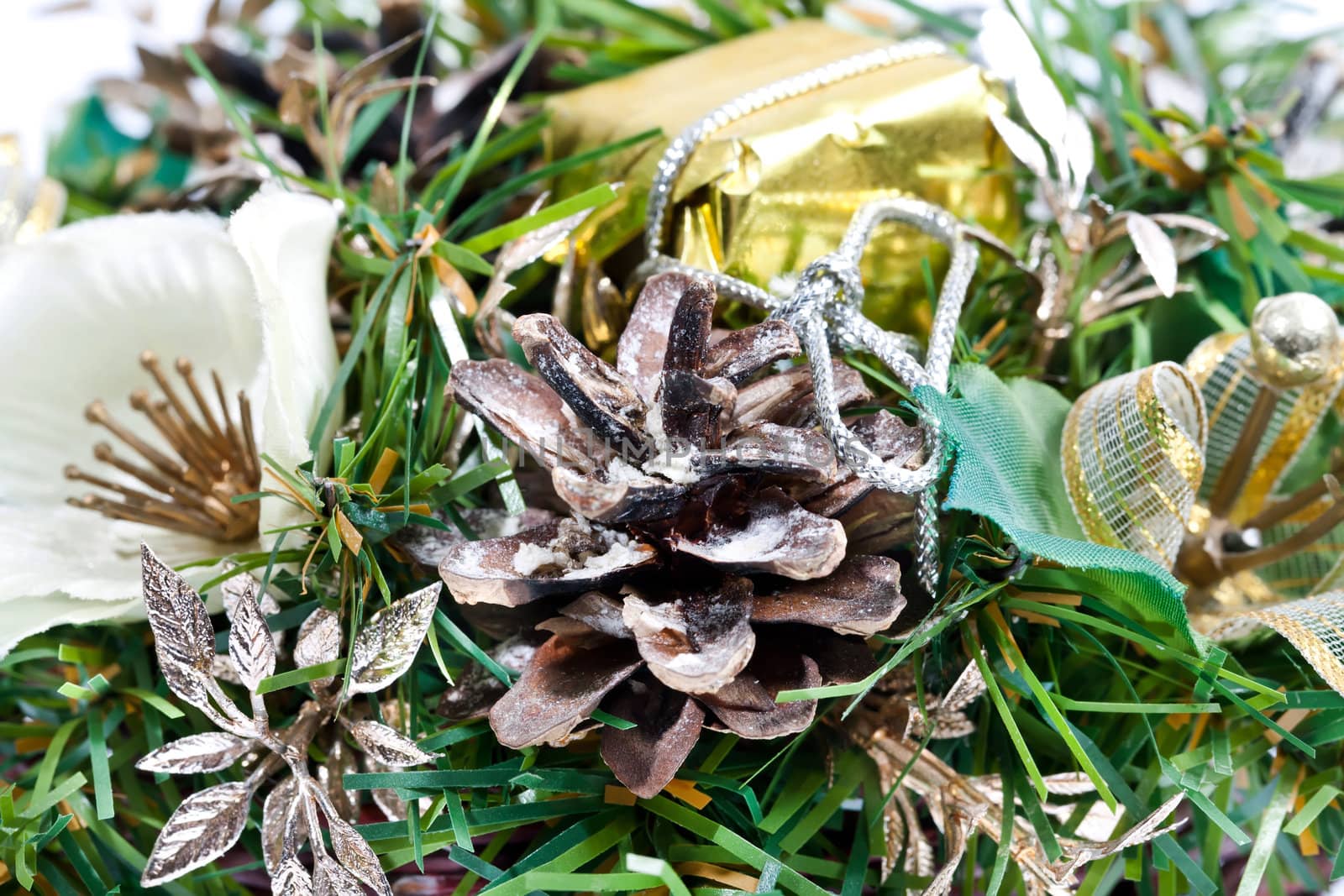 Christmas composition with fir cone  by RawGroup