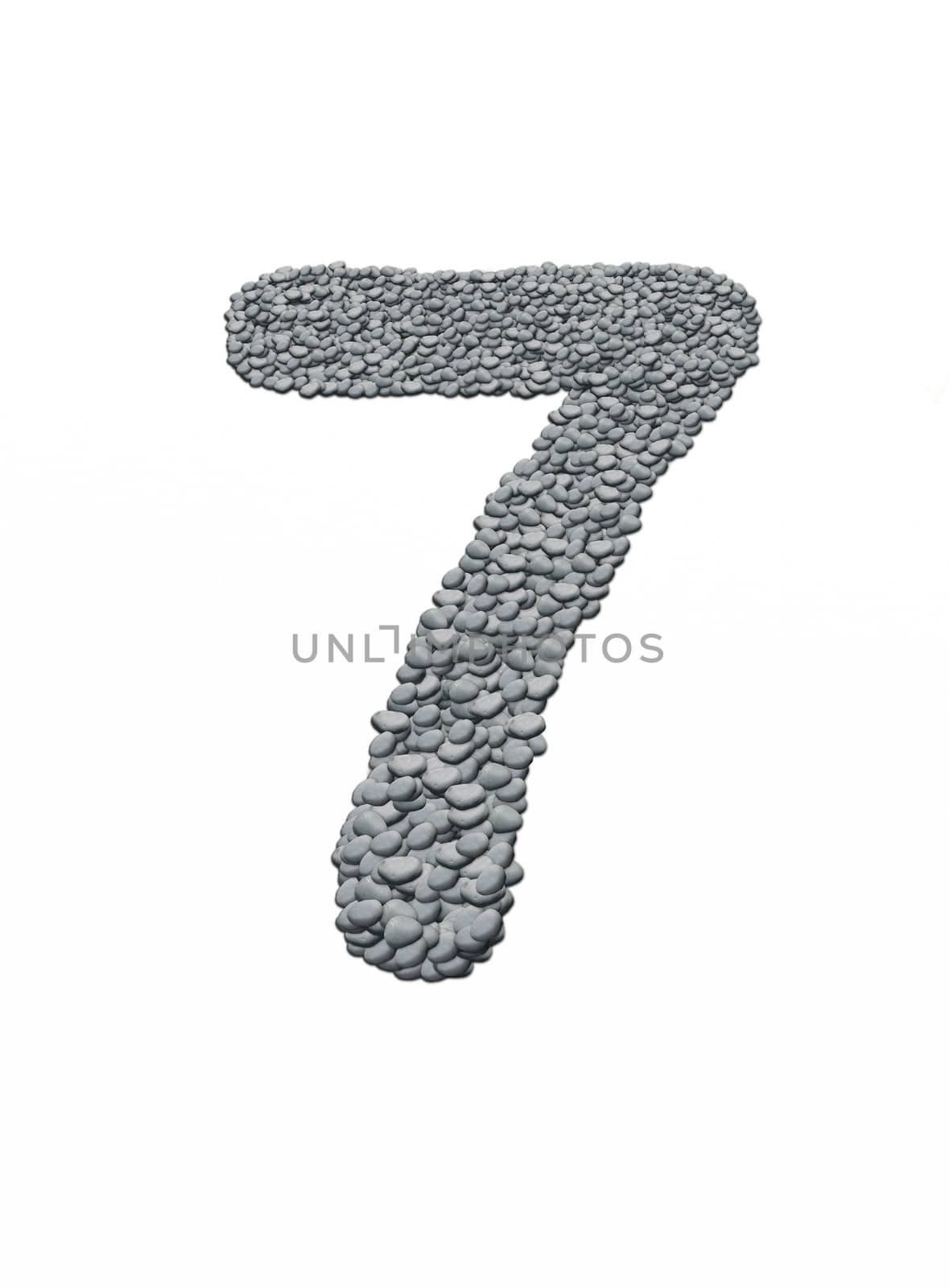 alphabet, number 7 with stone background