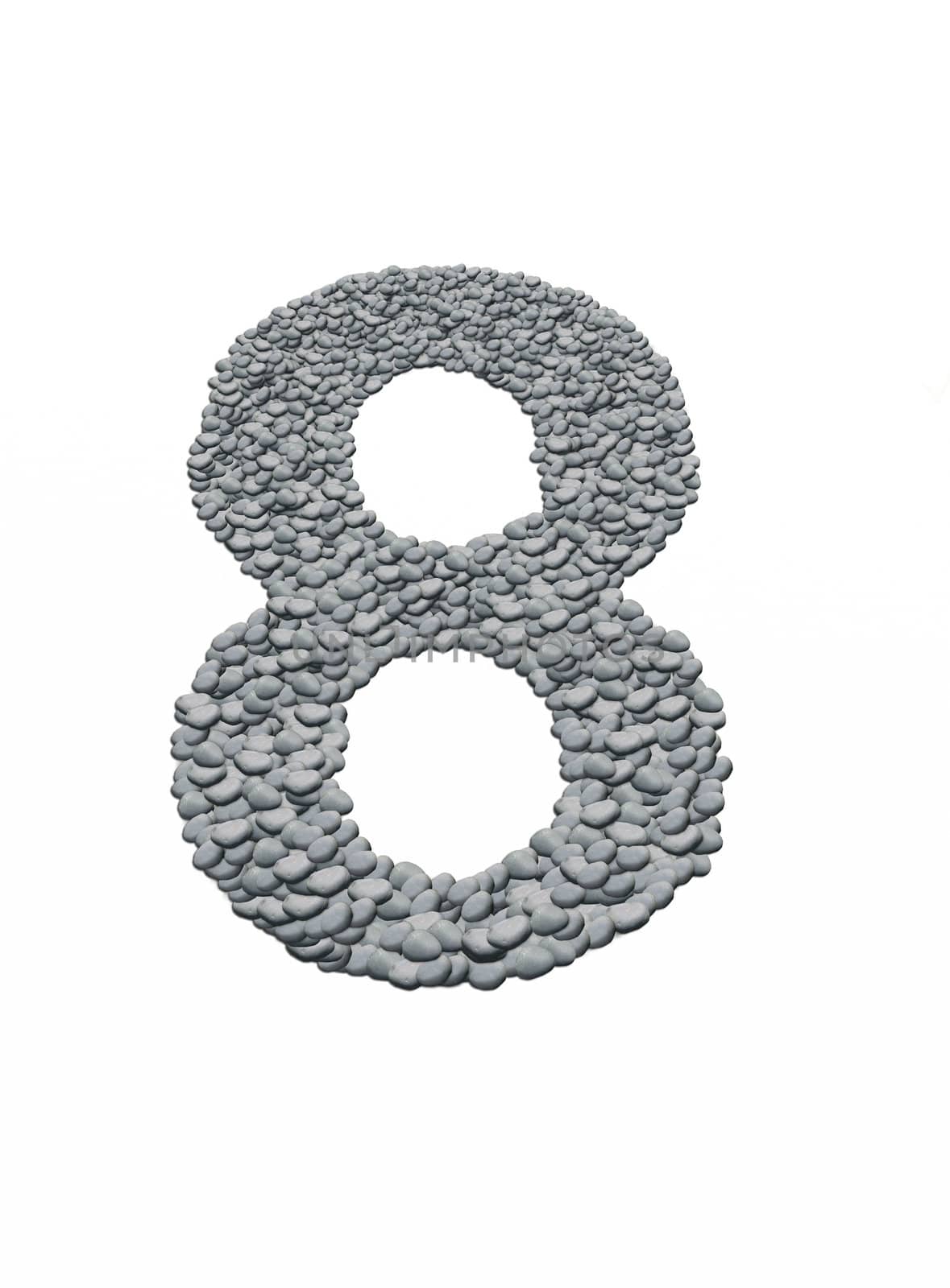 alphabet, number 8 with stone background