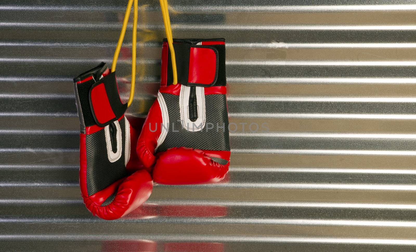 Red Boxing Gloves Hanging on a Hook by ChrisBoswell