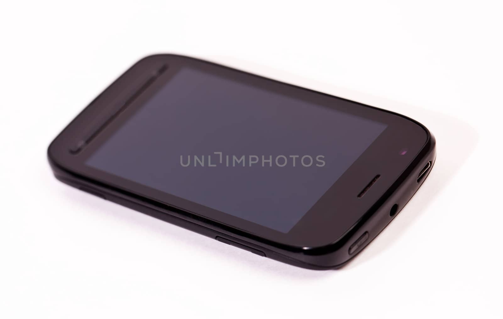 Mobile black phone on white background