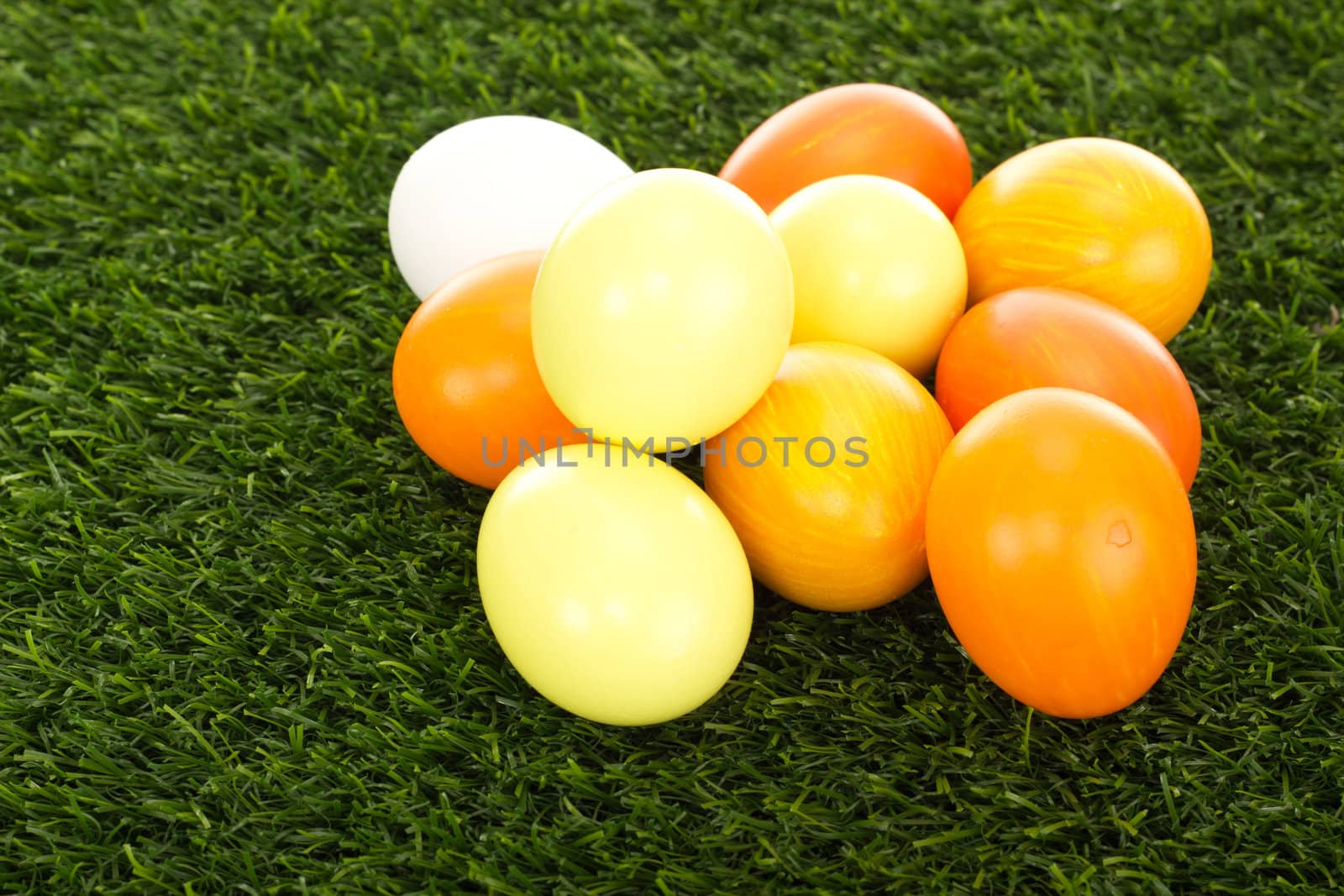 Easter eggs in grass