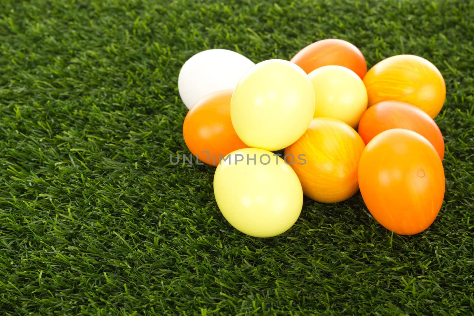 Easter eggs in grass